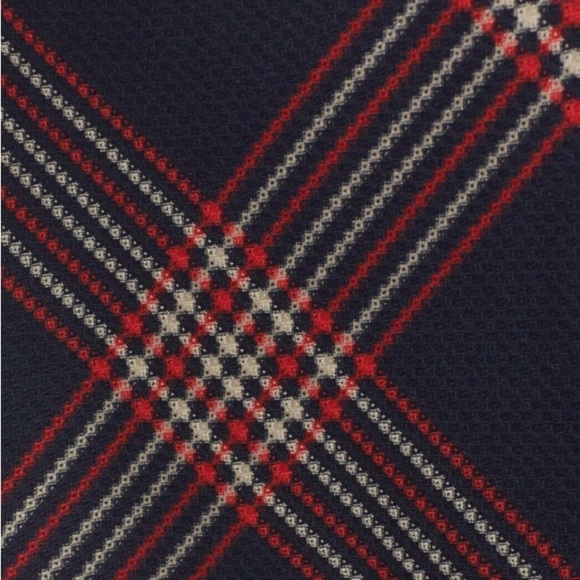 Halogen Mini Skirt Plaid Tweed A Line Navy Blue Red Faux Wrap Mini Skirt Size 12 - Picture 6 of 6